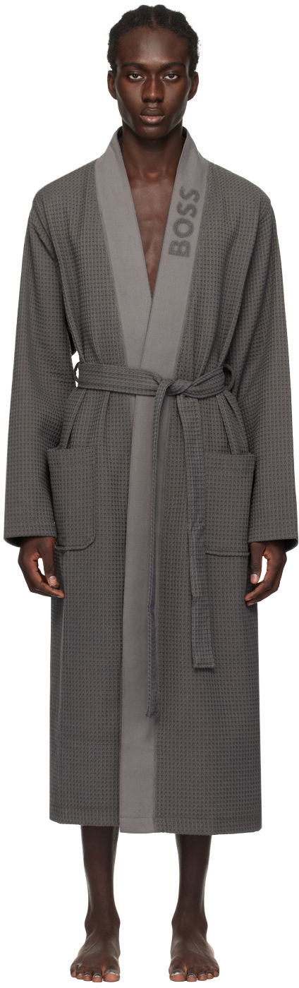 Pyžamo BOSS Jacquard Robe Šedá | 50510756, 0