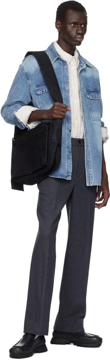 Taška cez rameno Solid Homme Solid Homme Washed Velvet Denim Cross Bag Čierna | S243BA01, 3