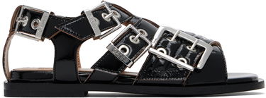 Doplnky GANNI GANNI Buckle Strap Flat Sandals Čierna | S2934, 0
