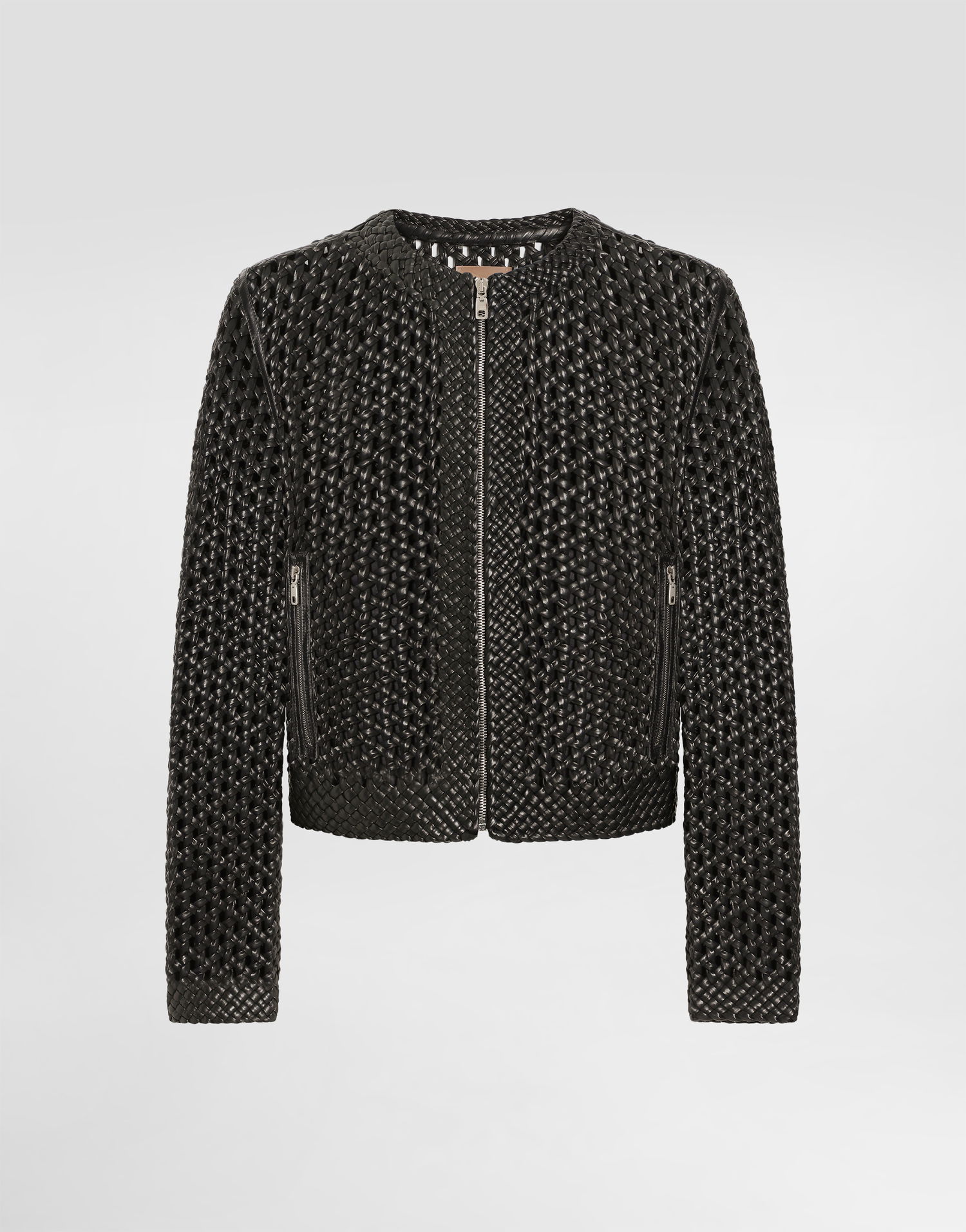 Bunda Dolce & Gabbana Dolce & Gabbana Woven Nappa Leather Jacket Čierna | G9BGSLGJ159N0000, 0