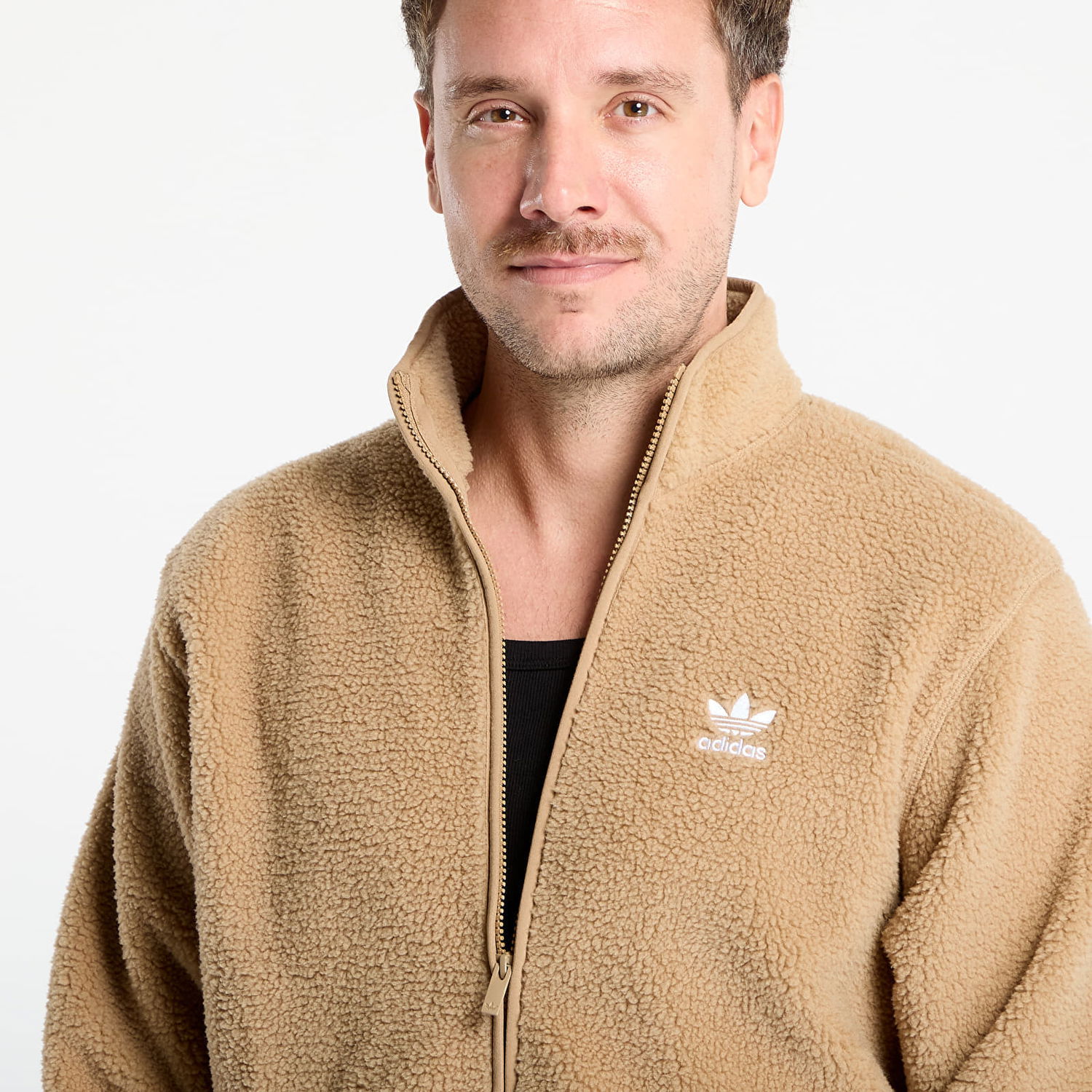 Bunda adidas Performance Essentials Teddy Fleece Jacket Hnedá | JW3530, 1