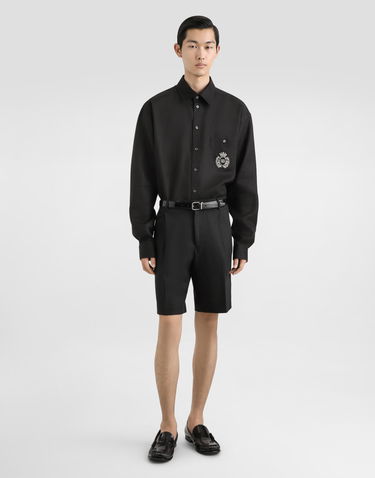 Košeľa Dolce & Gabbana Dolce & Gabbana Heraldic Patch Linen Shirt Čierna | G5MS2ZFU4IKN0000, 1