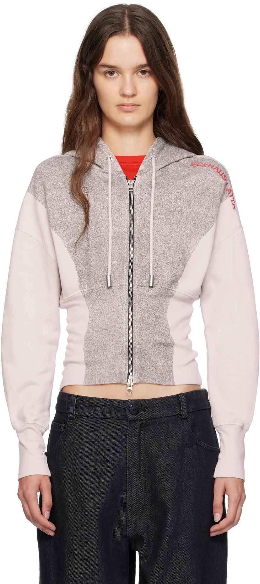 Mikina Eckhaus Latta Eckhaus Latta Snatched Zip-Up Hoodie Ružová | 4000-EL-PF25-P -