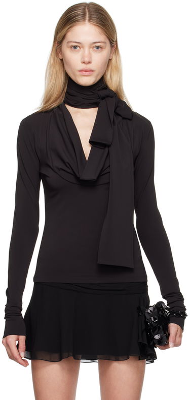 Sukňa Blumarine Blumarine Cowl Neck Long Sleeve Top Čierna | A422C286A, 0
