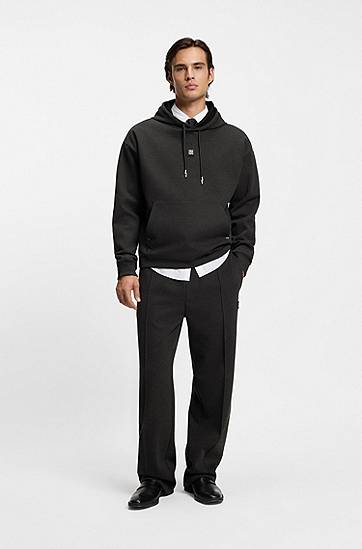 Mikina BOSS Relaxed-fit hoodie with stacked logo Čierna | 50553395, 1