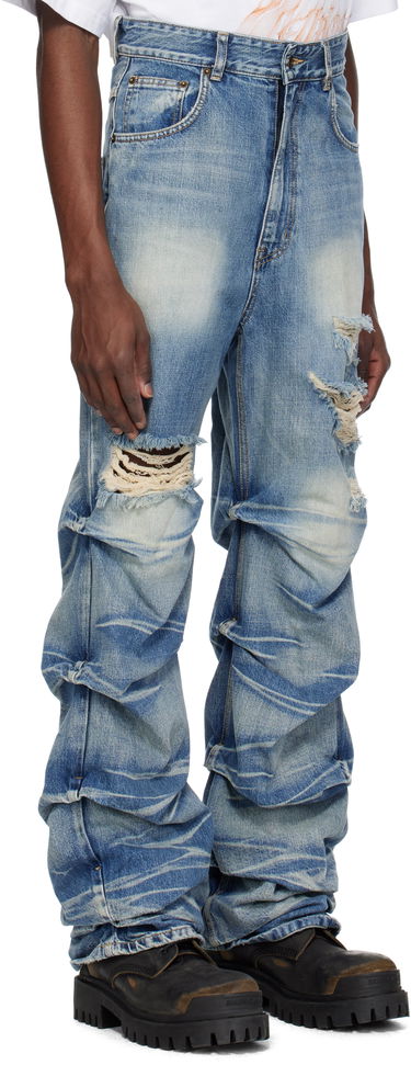 Džínsy We11done We11done Distressed Wrinkled Jeans Modrá | WD-DP0-25-319-M-BL, 1