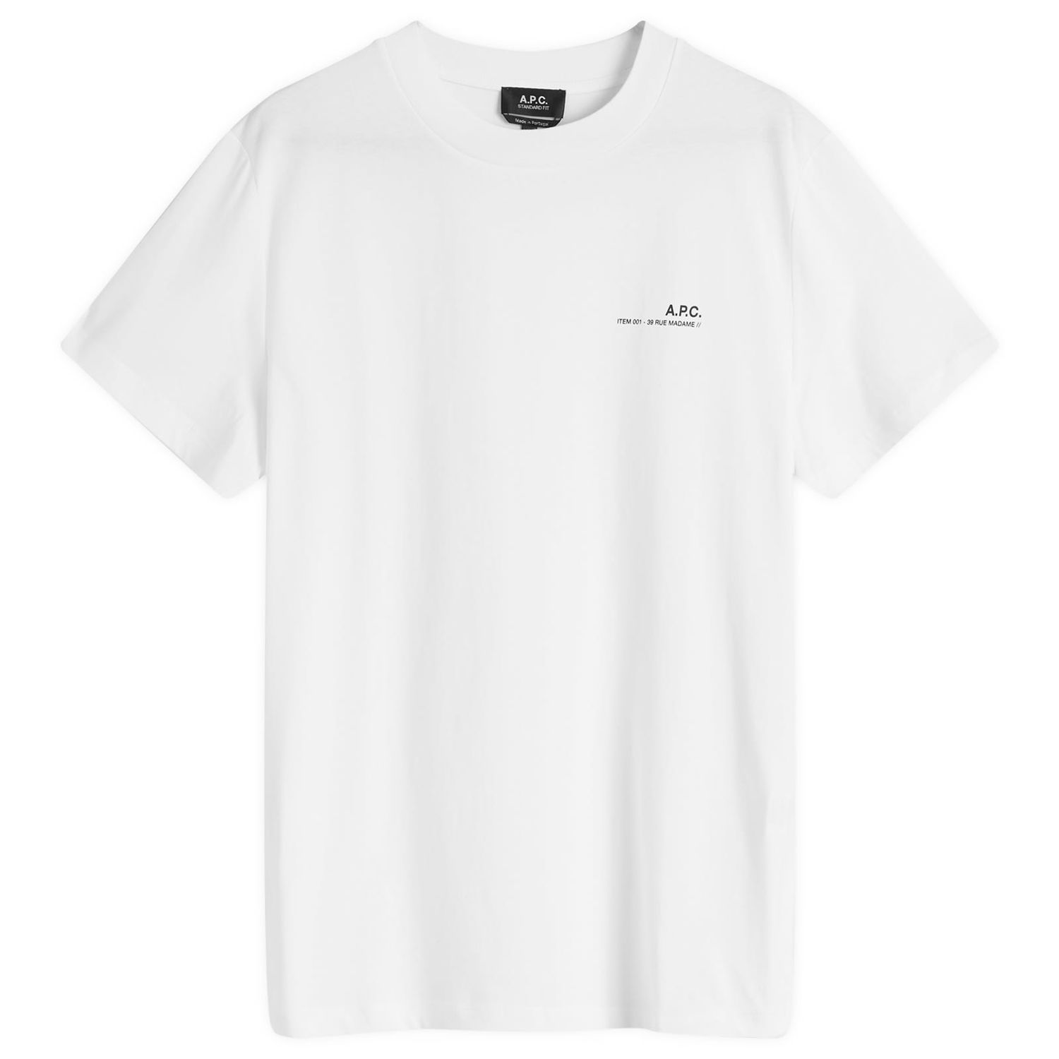 Tričko A.P.C. Item Logo T-Shirt Biela | COHBO-M26404-TAG, 0