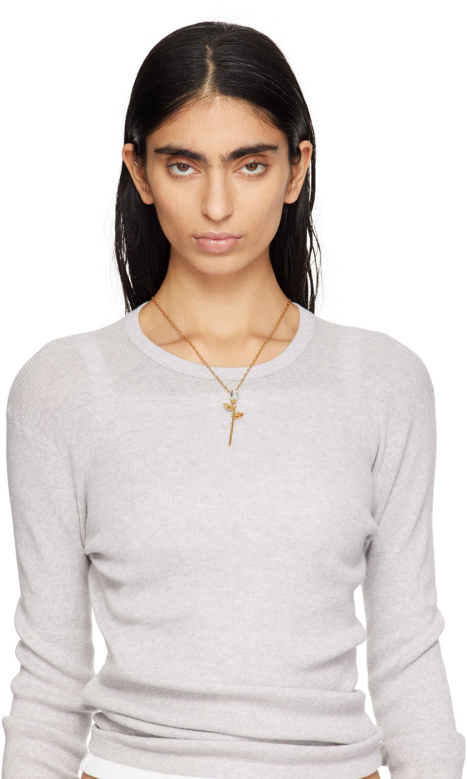 Náhrdelník Ambush AMBUSH Rose Charm Necklace Metalická | 12111146, 1