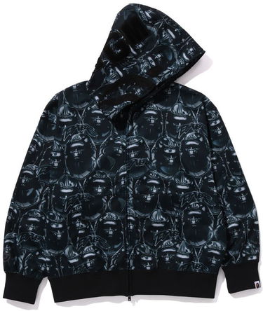 Mikina BAPE Head Graffiti Shark Full Zip Hoodie Čierna | 1J80115004-BLK, 0