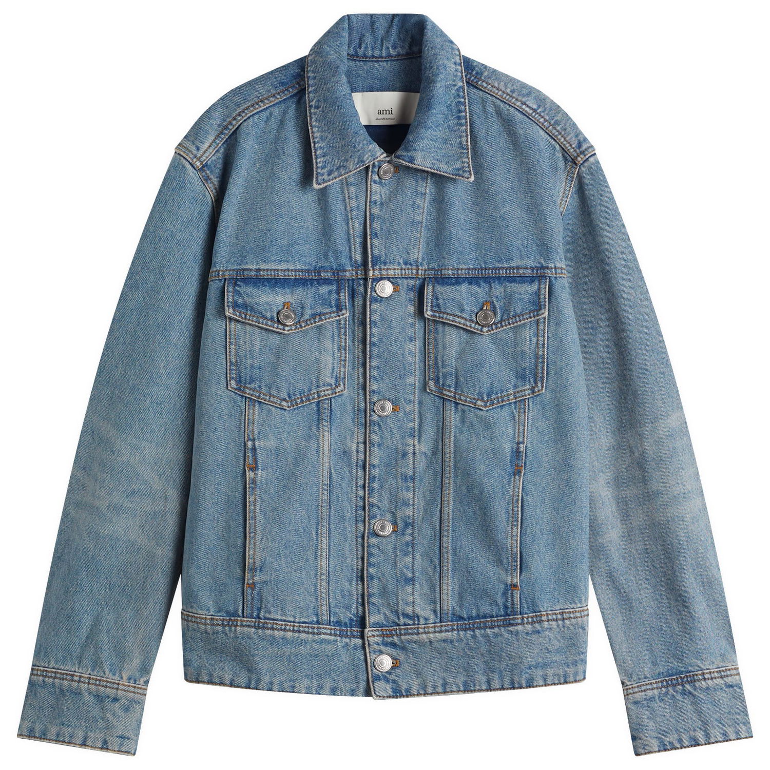 Bunda AMI AMI Paris Trucker Jacket, Size Large Modrá | HJK247-DE0046-480, 1