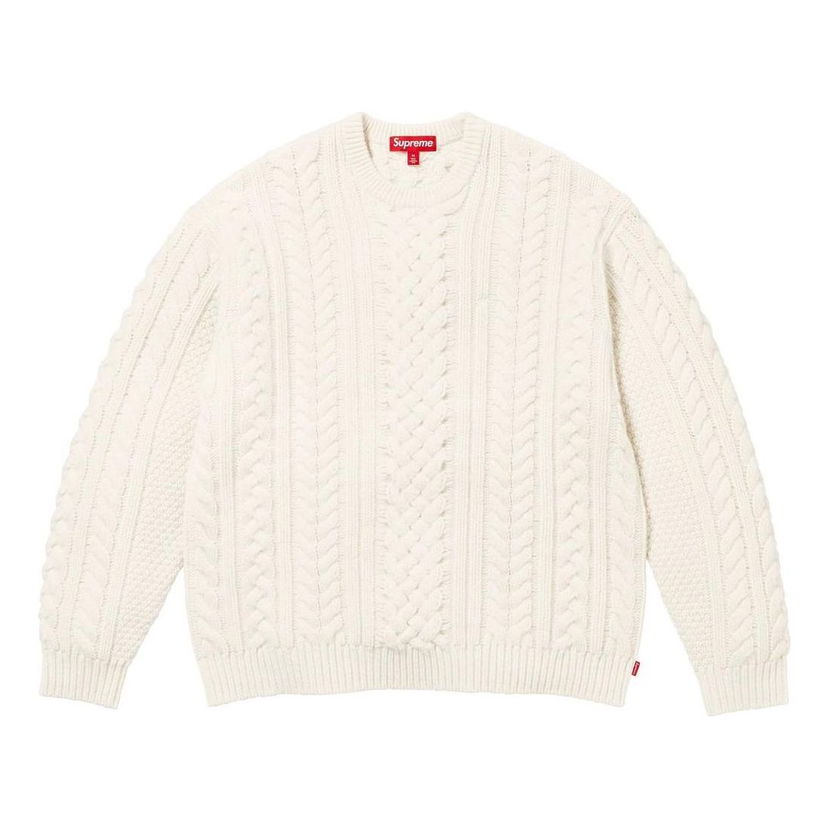 Sveter Supreme Cable Knit Sweater Biela | SUP-FW23-230