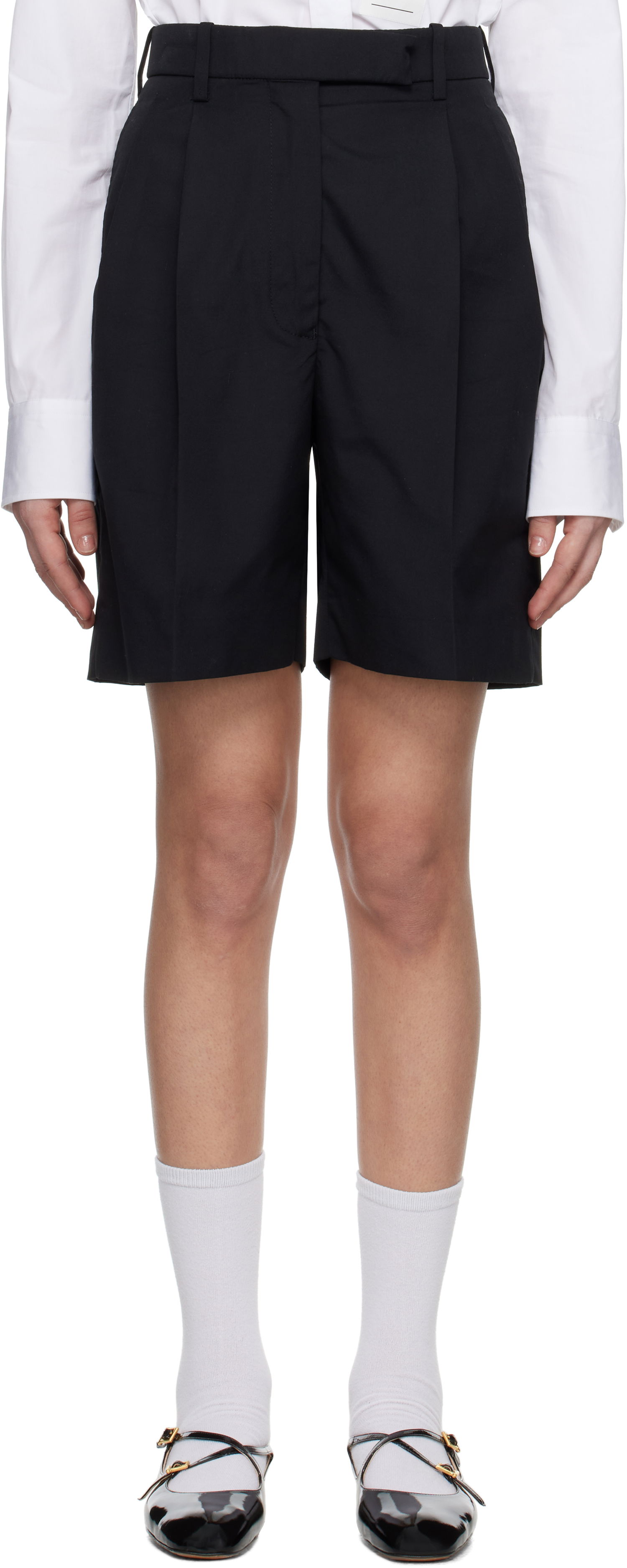 Šortky Thom Browne Thom Browne Typewriter Cloth Double Pleat Shorts Čierna | FTC501U-04502, 0