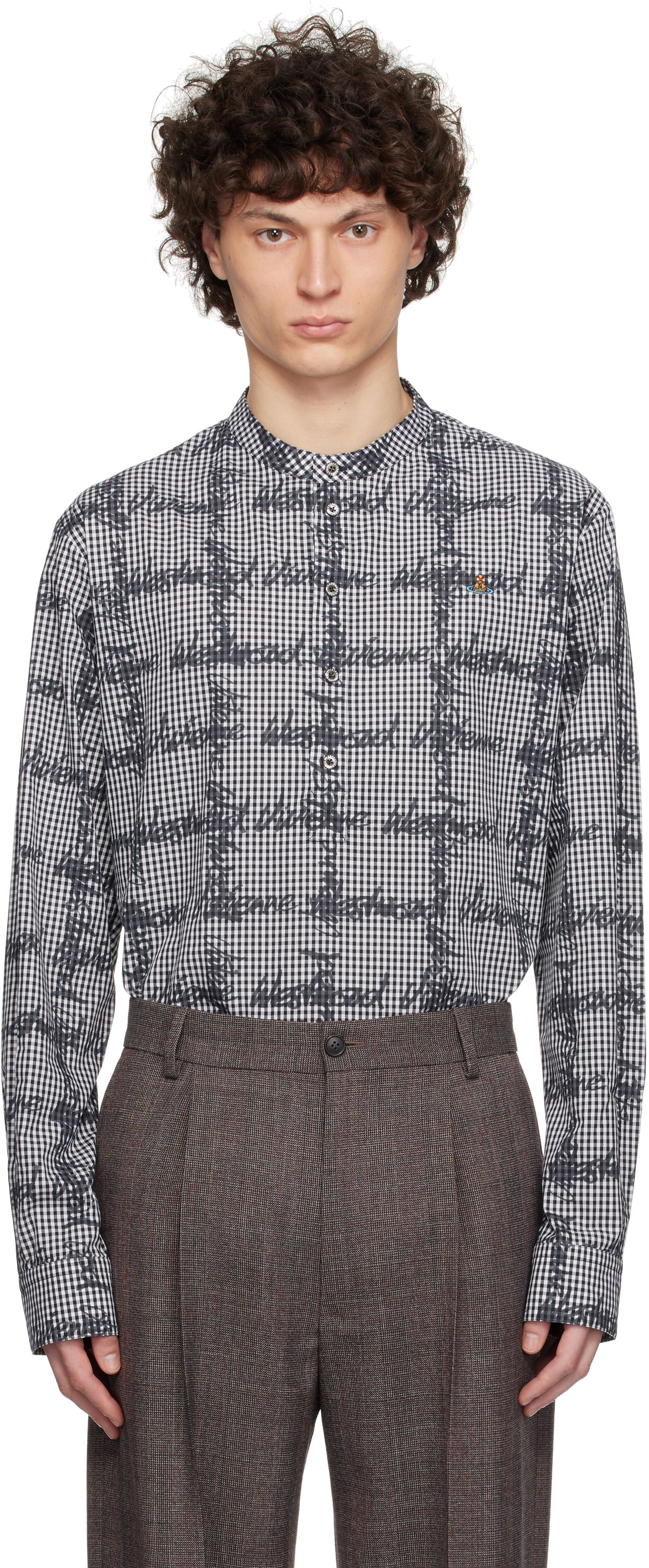 Košeľa Vivienne Westwood Vivienne Westwood Gingham Print Band Collar Shirt Biela | 2401003X-W011T-, 0