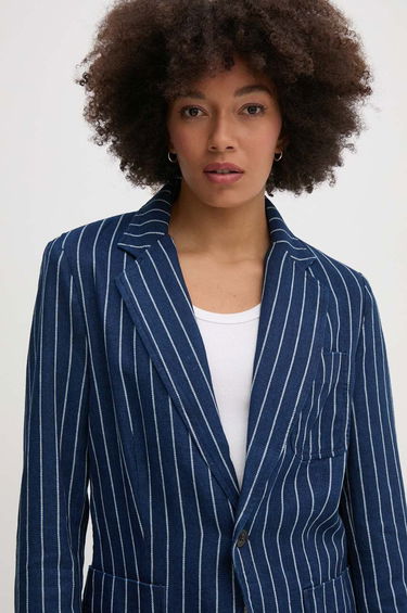 Bunda Polo by Ralph Lauren Striped Single-Breasted Blazer Modrá | 211934940, 3