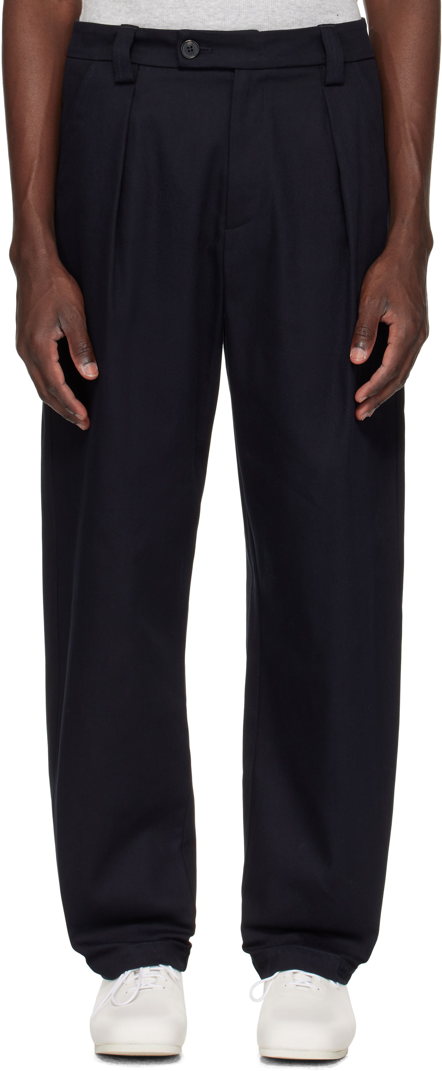 Nohavice A.P.C. A.P.C. Renato Pleated Trousers Navy | COFCO-H08428, 0