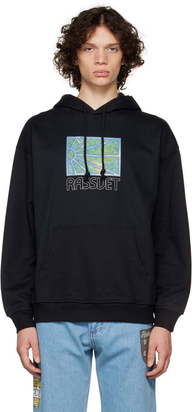 Mikina PACCBET Graphic Print Hoodie Čierna | 1 BLACK, 0