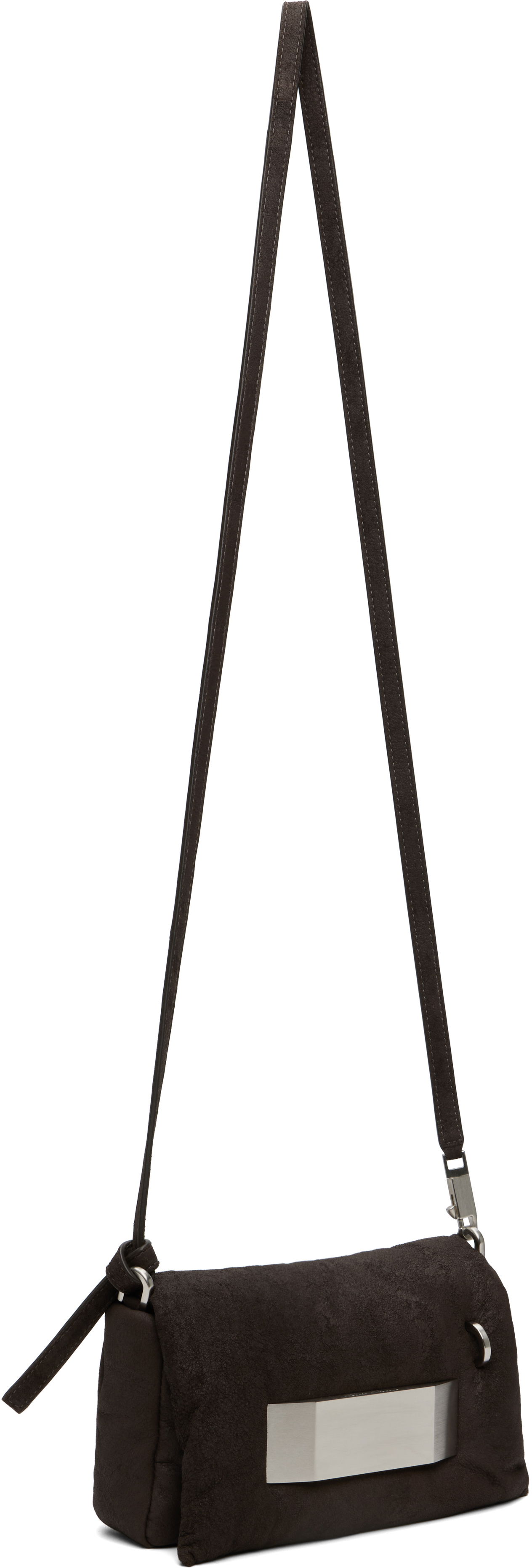 Taška cez rameno Rick Owens Rick Owens Pillow Griffin Suede Shoulder Bag Hnedá | RA02E0745 LBAPA, 1