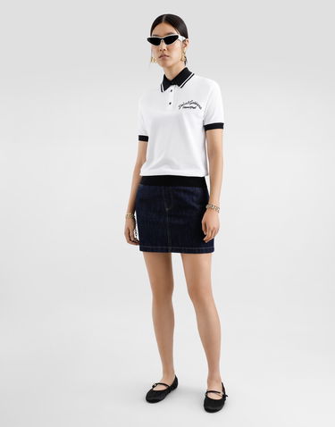 Polo tričko Dolce & Gabbana Dolce & Gabbana Short Sleeve Cotton Piqué Polo Shirt with Logo Embroidery Biela | F8V33ZGDCYFW0800, 1