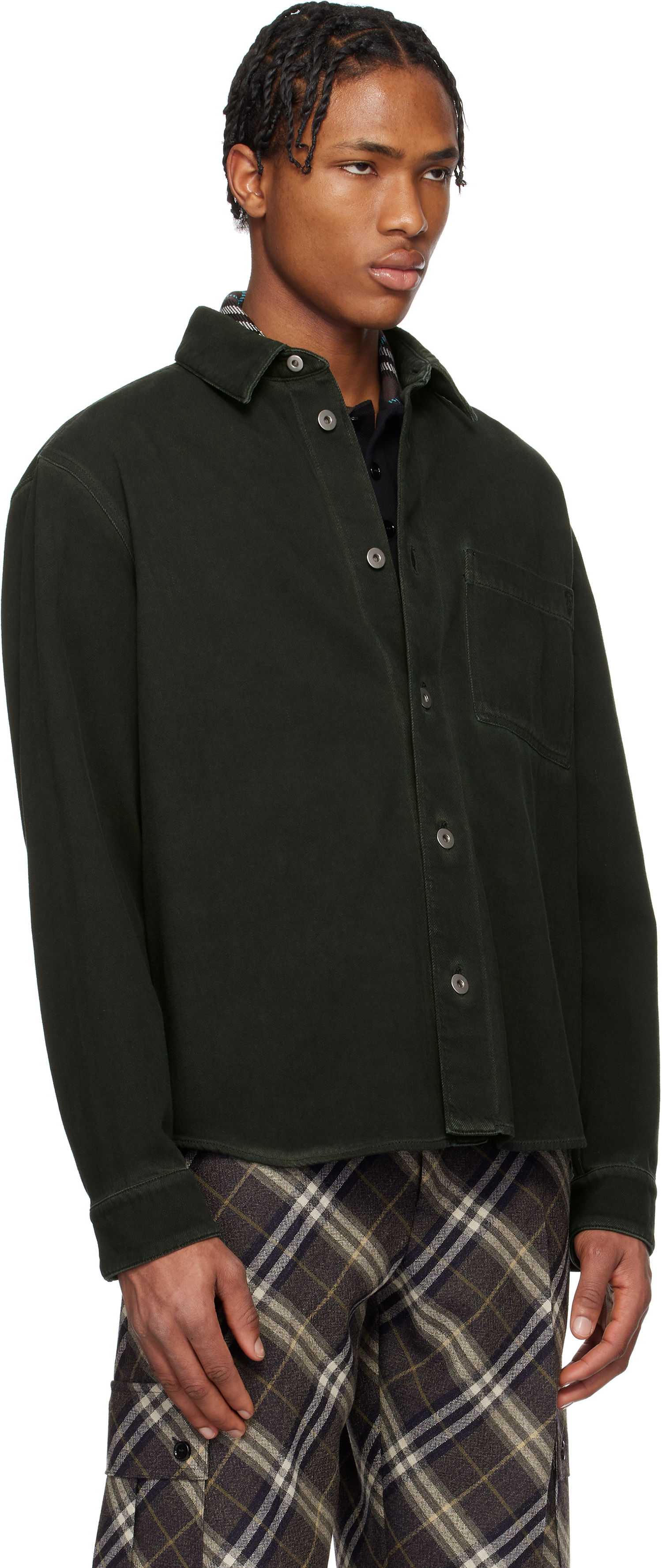 Košeľa Burberry Burberry Garment Dyed Denim Shirt Zelené | 8101259, 1
