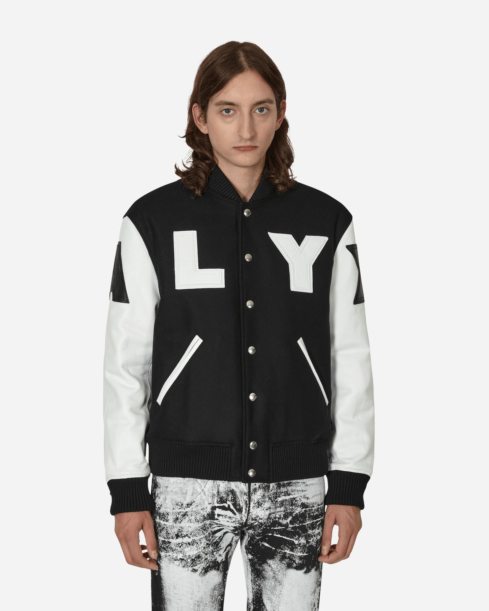 Leather Sleeve Logo Varsity Jacket