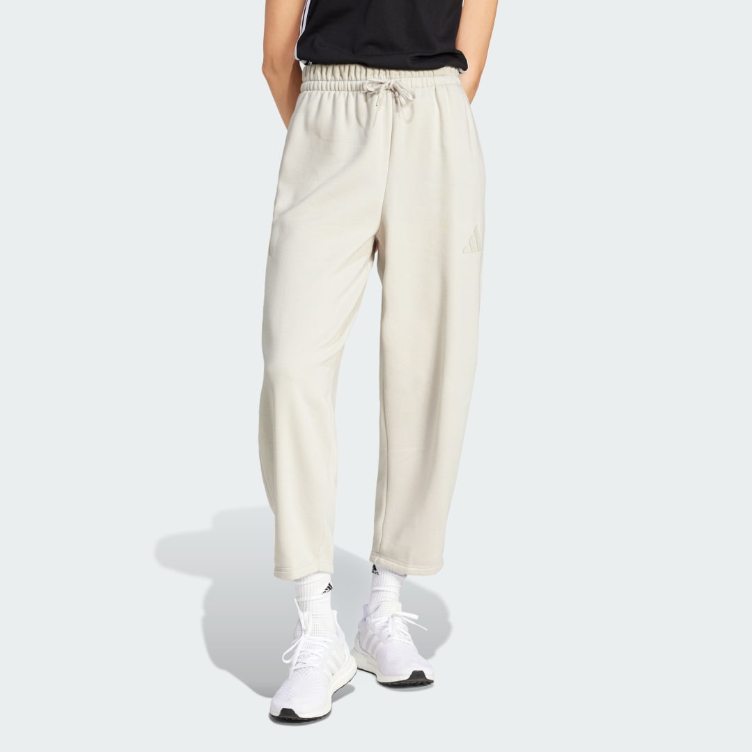 Nohavice adidas Performance Fleece Barrel Pants Béžová | JD9981, 0