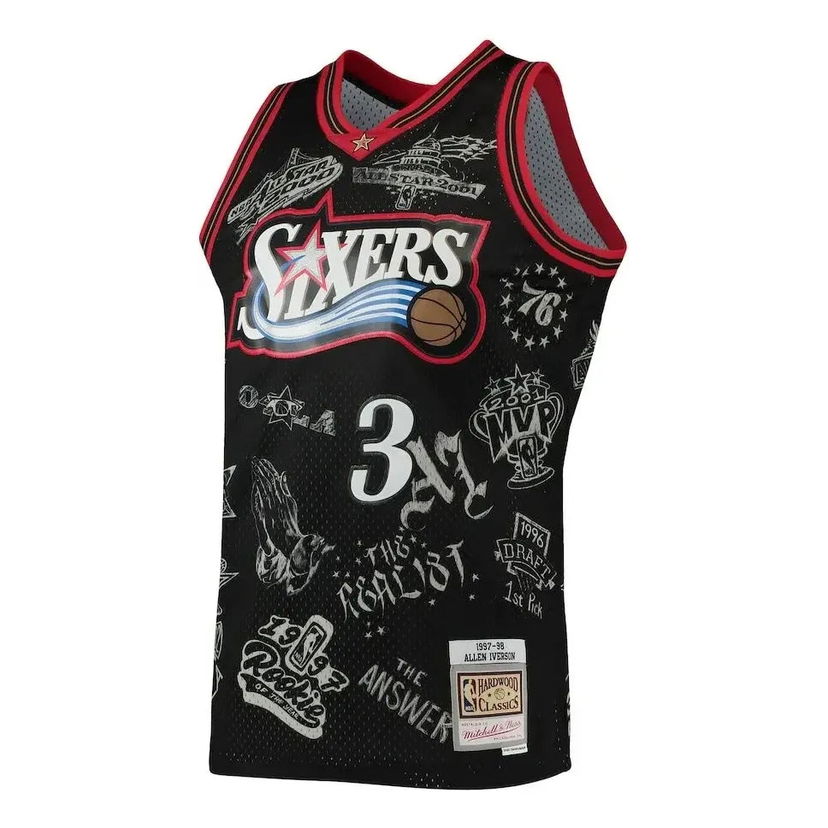 Dres Mitchell & Ness Philadelphia 76ers 1998 World Tour Swingman Jersey Čierna | SMJYDX21038-P76BLCK