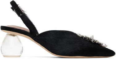 Tenisky a topánky Simone Rocha Simone Rocha Pointed Slingback Heels with Crystal Embellishment Čierna | LH14B 0794, 0