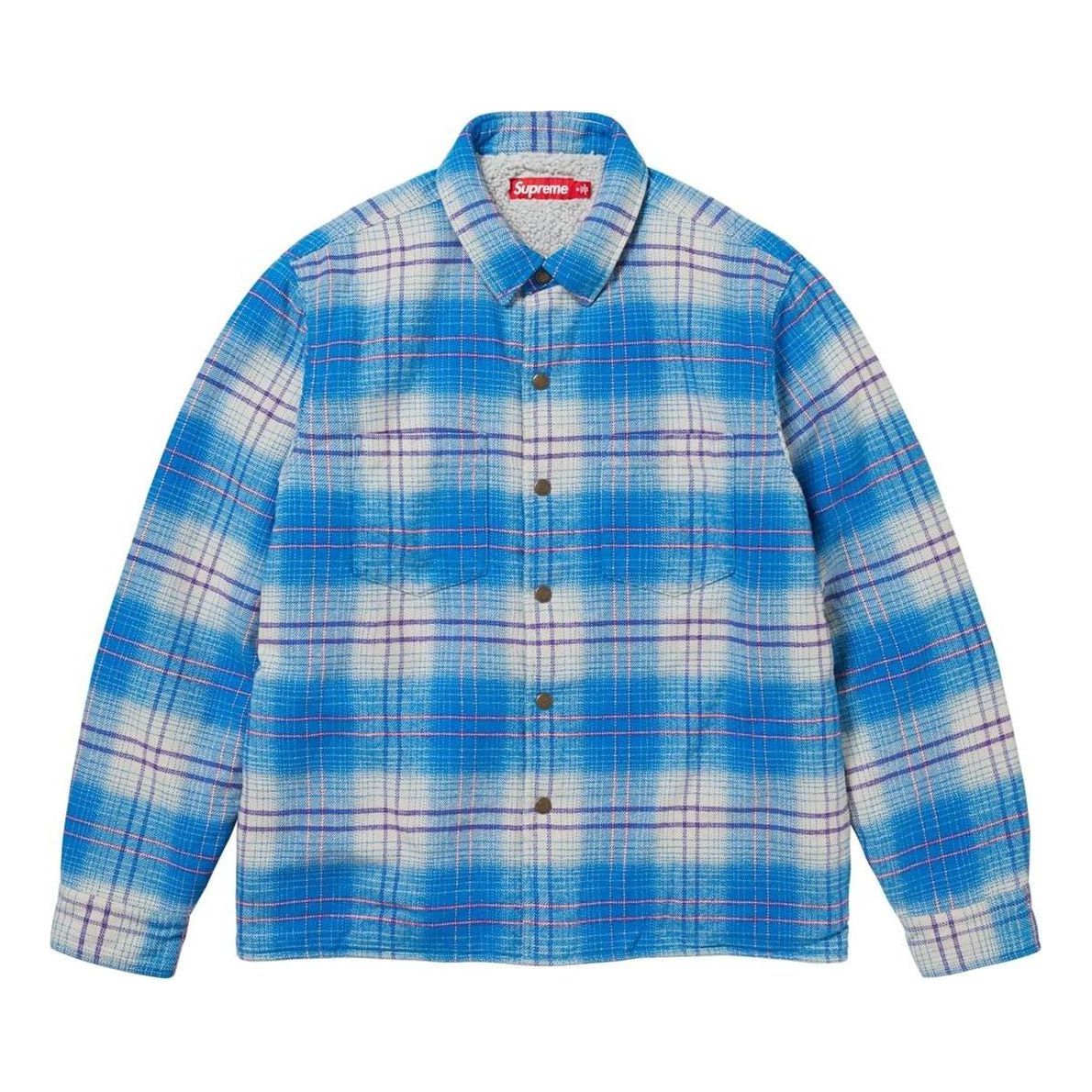 Košeľa Supreme Lined Plaid Shirt Jacket Modrá | SUP-FW23-192, 0
