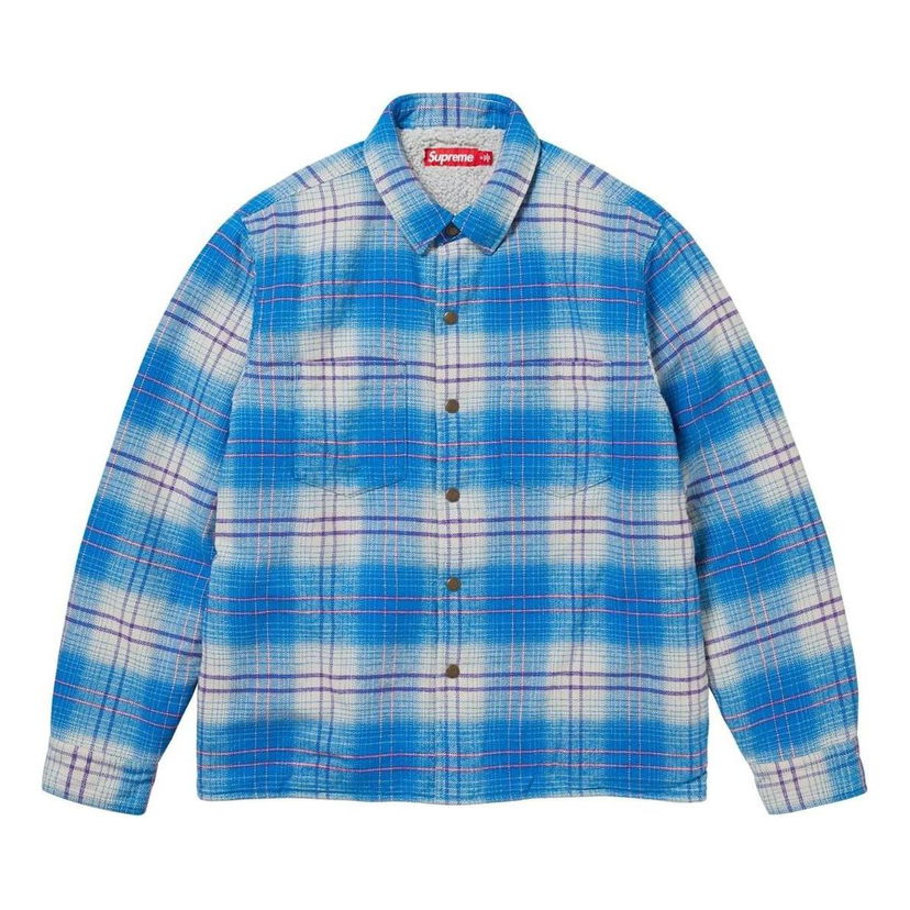 Košeľa Supreme Lined Plaid Shirt Jacket Modrá | SUP-FW23-192