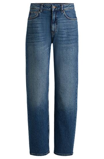 Džínsy BOSS Straight-Fit Stretch Denim Jeans Modrá | 50520615, 0