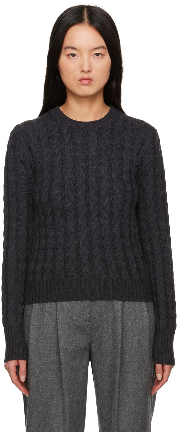 Sveter TOTEME TOTEME Cable Knit Sweater Šedá | 234-WRTWTP172-YA0008, 0