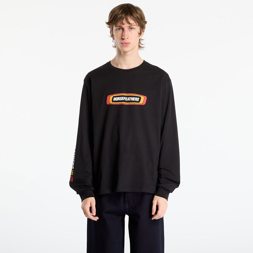 Tričko Horsefeathers Raceway Long Sleeve T-Shirt Čierna | SM1393B