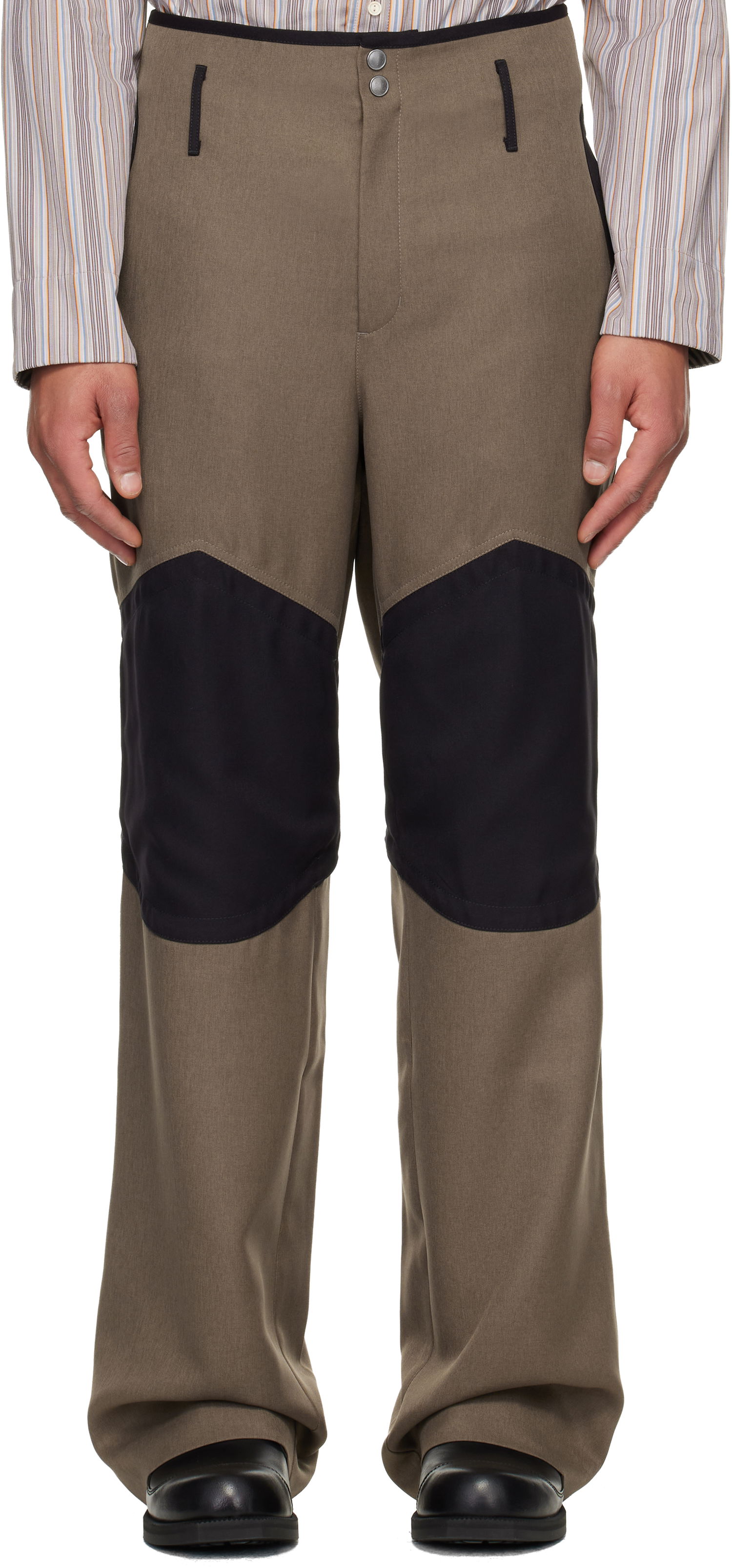 Nohavice KIKO KOSTADINOV Kiko Kostadinov Orvos Panelled Trousers Hnedá | KKAW25T07-18, 0