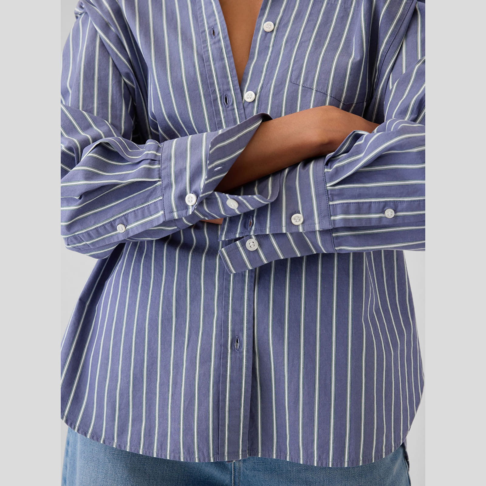 Shirt Stripy Big Shirt Blue Green Stripe XS