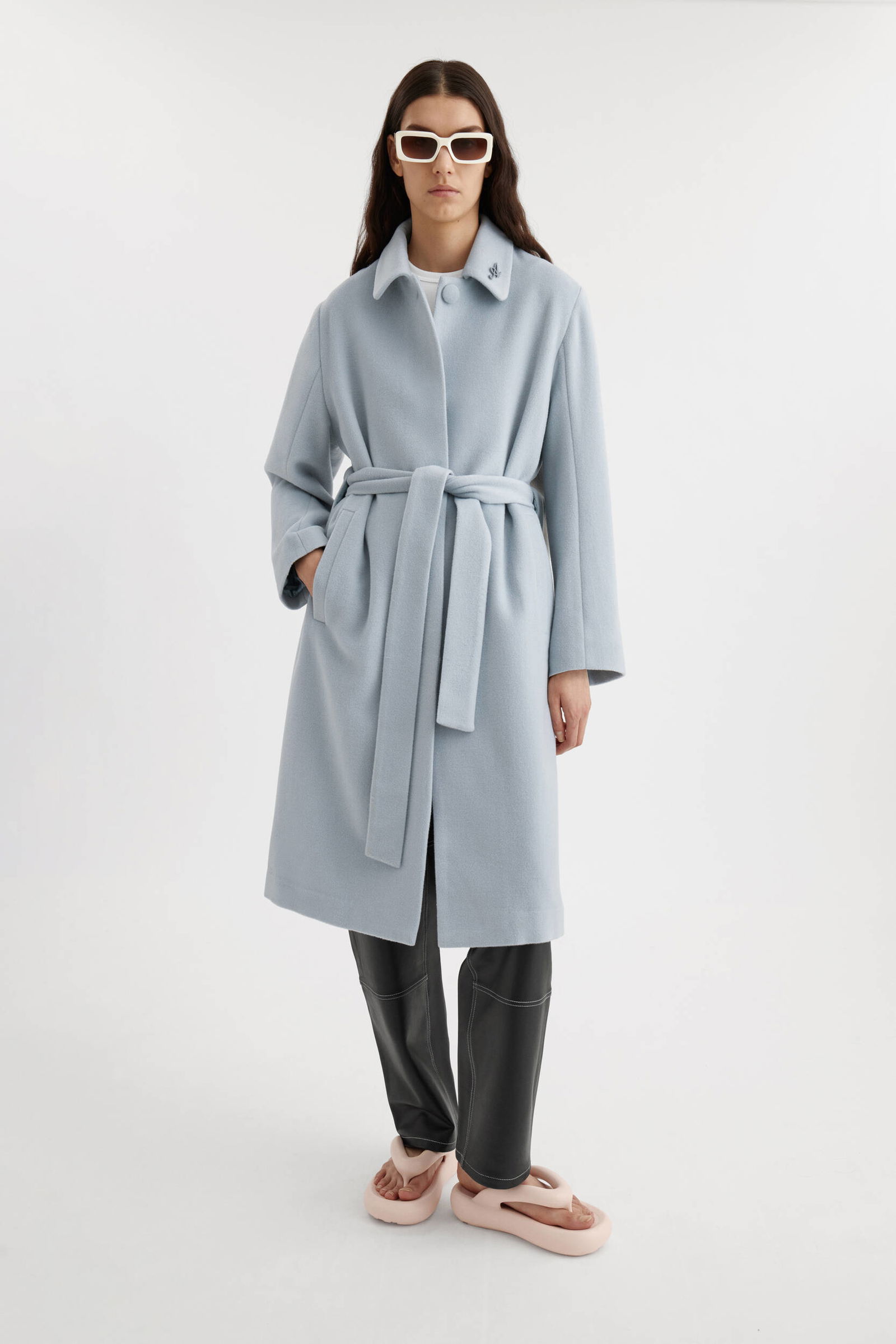 Wool Coat With Belt