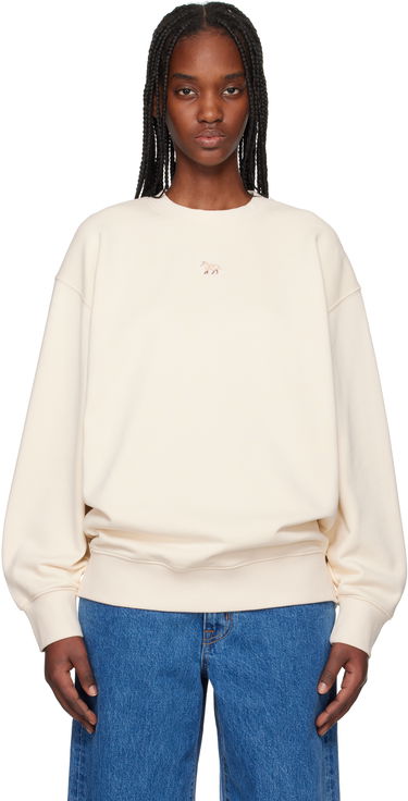 Sveter MAISON KITSUNÉ Maison Kitsuné Baby Fox Patch Oversize Sweatshirt Béžová | OW00301KM0325, 0