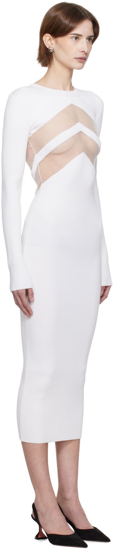 Šaty Jean Paul Gaultier Jean Paul Gaultier 'The Chevrons' Midi Dress Biela | 25/33-F-RO379-M085-01, 1
