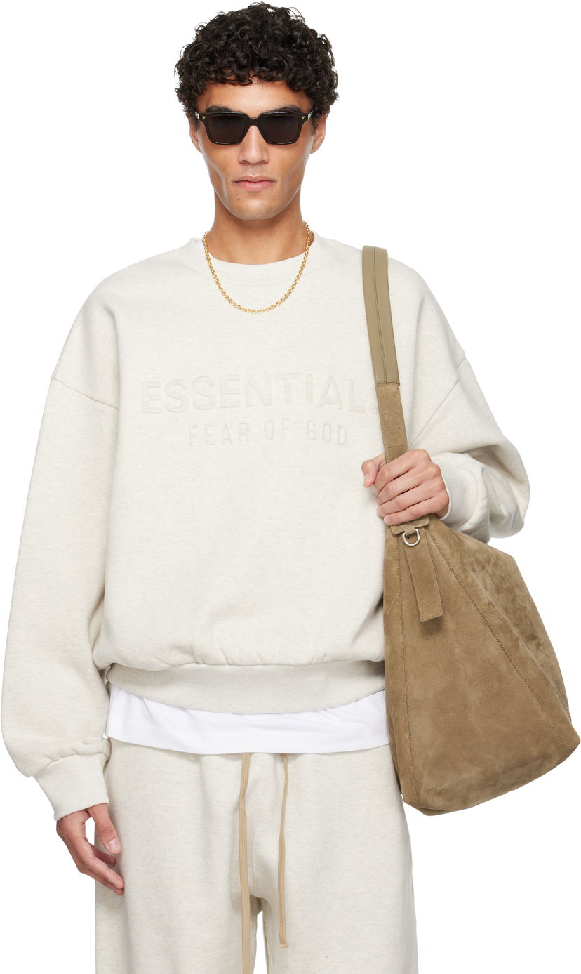 Mikina Fear of God ESSENTIALS Embossed Classic Crewneck Sweatshirt Béžová | 192HO256552F