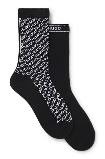Ponožky BOSS Two-pack of regular-length assorted logo socks Čierna | 50543196, 0