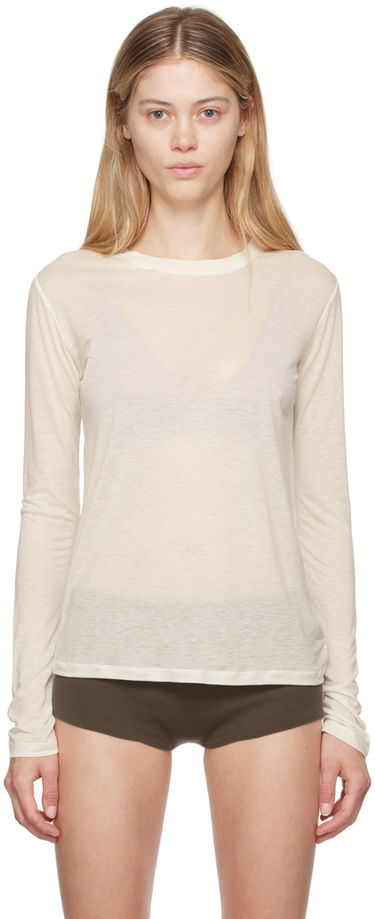 Tričko Baserange Off-White Bamboo Lyocell Long Sleeve T-Shirt Béžová | TOLS-BL-000, 0