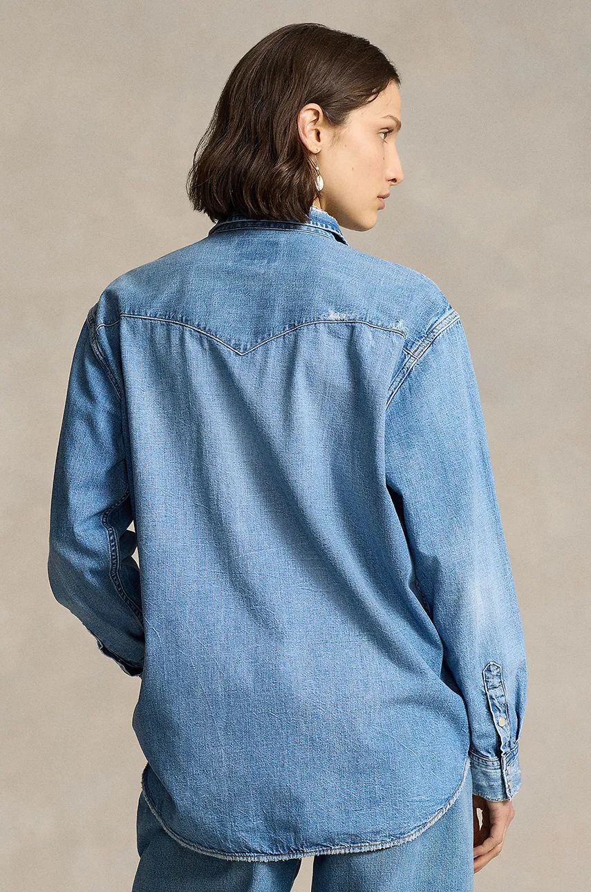 Košeľa Polo by Ralph Lauren Relaxed Fit Denim Shirt Modrá | 211940722, 1