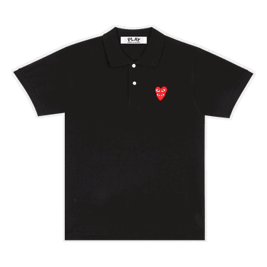 Polo tričko Comme des Garçons PLAY Polo with Red Heart Logo Čierna | AZ T290 051 1, 0