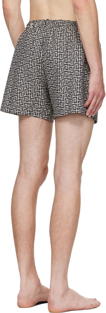 Plavky Balmain Balmain Monogram Swim Shorts Béžová | BWB641500, 2