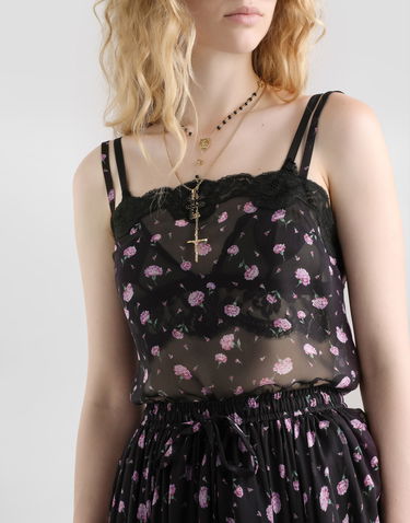 Tielko Dolce & Gabbana Carnations-print Chiffon Top Rôznofarebný | F7BJ3TIS10ZHN5XX, 3