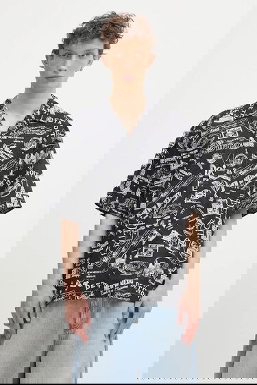 Košeľa Carhartt WIP Short Sleeve State Souvenir Relaxed Shirt Čierna | I034550.2ULXX, 0