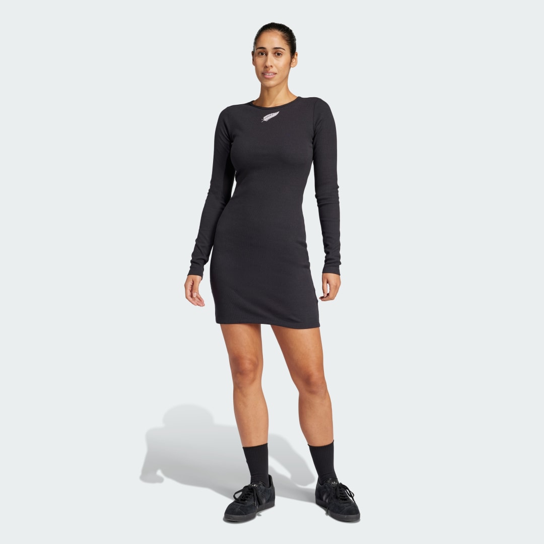 Šaty adidas Performance Black Ferns Essentials Rib Long Sleeve Dress Čierna | JD4067, 0
