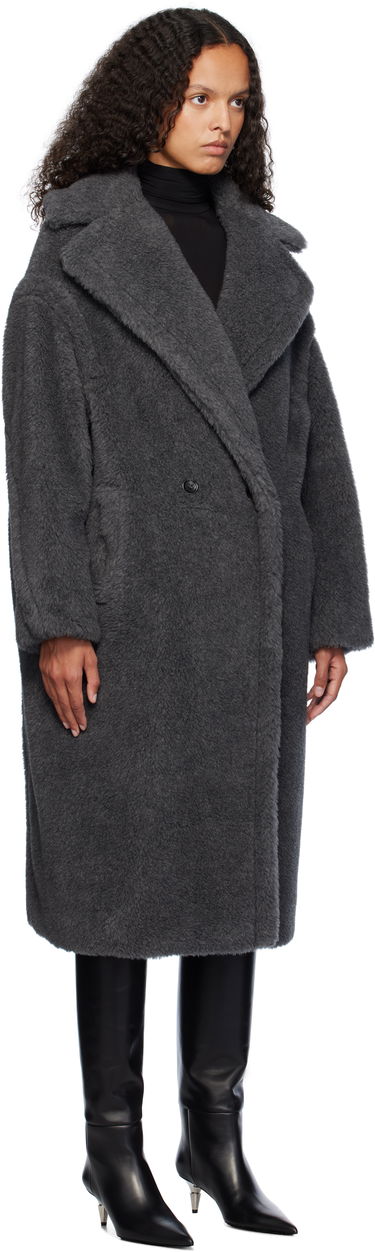 Kabáty Max Mara Max Mara Teddy1 Faux-Fur Coat Šedá | 2421016052600 MM10502, 1
