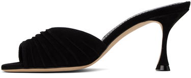 Doplnky Manolo Blahnik Manolo Blahnik Pirua Suede Heeled Mules Čierna | 423-1671, 2