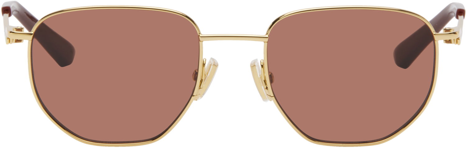Slnečné okuliare Bottega Veneta Bottega Veneta Split Metal Sunglasses Hnedá | BV1301S-006, 0