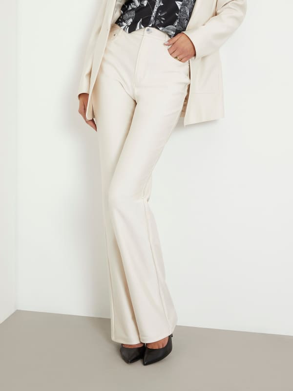 Nohavice GUESS High Rise Straight Pant Biela | W4RA33KC4C0, 0